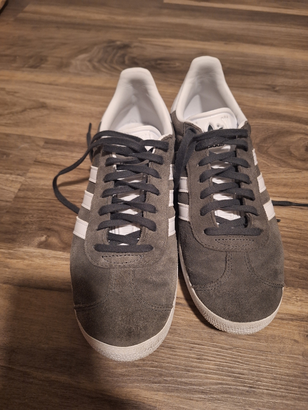 Adidas Gazelle Men’s Gray Suede Sneakers with White Stripes